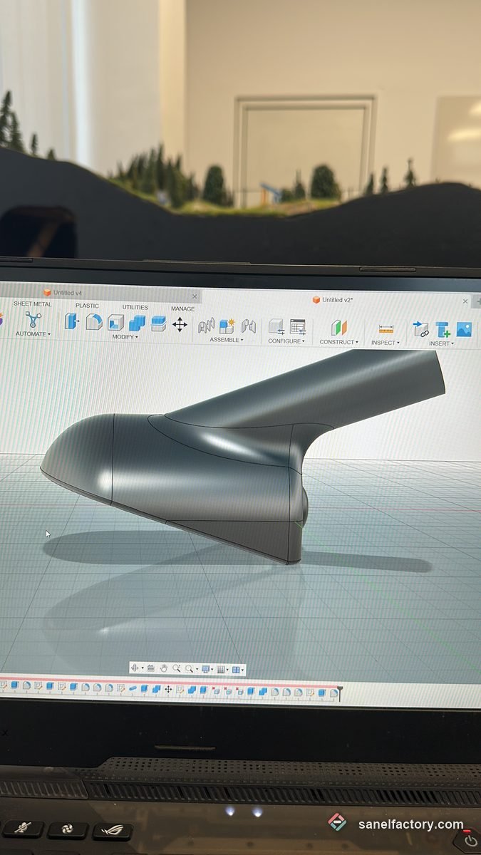 Model 3D al unei piese în programul de proiectare
