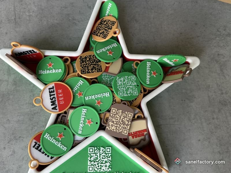 Tavă în formă de stea cu jetoane, printată pentru Heineken